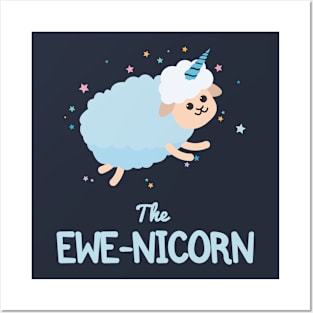 Cute Ewe Pun | Funny Unicorn Posters and Art